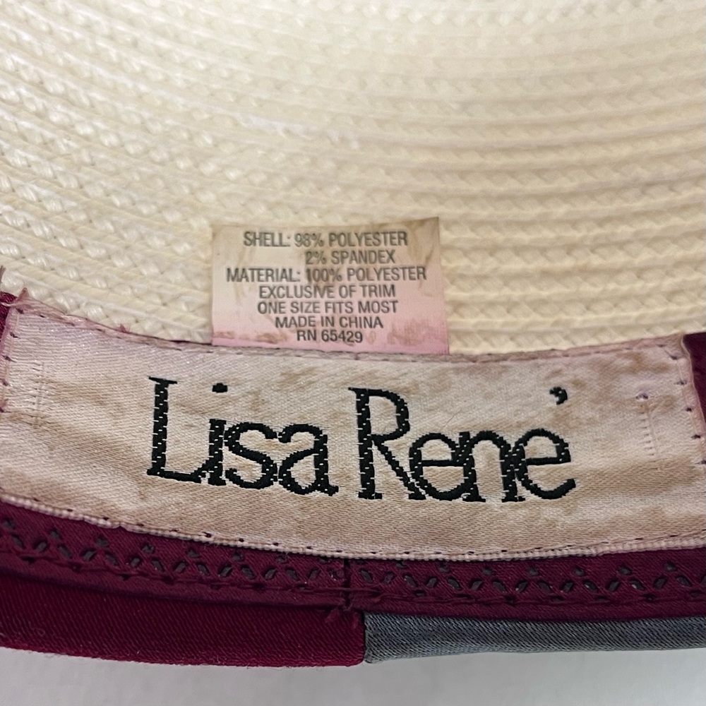 Lisa Rene Red Felt Satin Flower Chain Rhinestone Pillbox-Style Hat - Picture 14 of 15